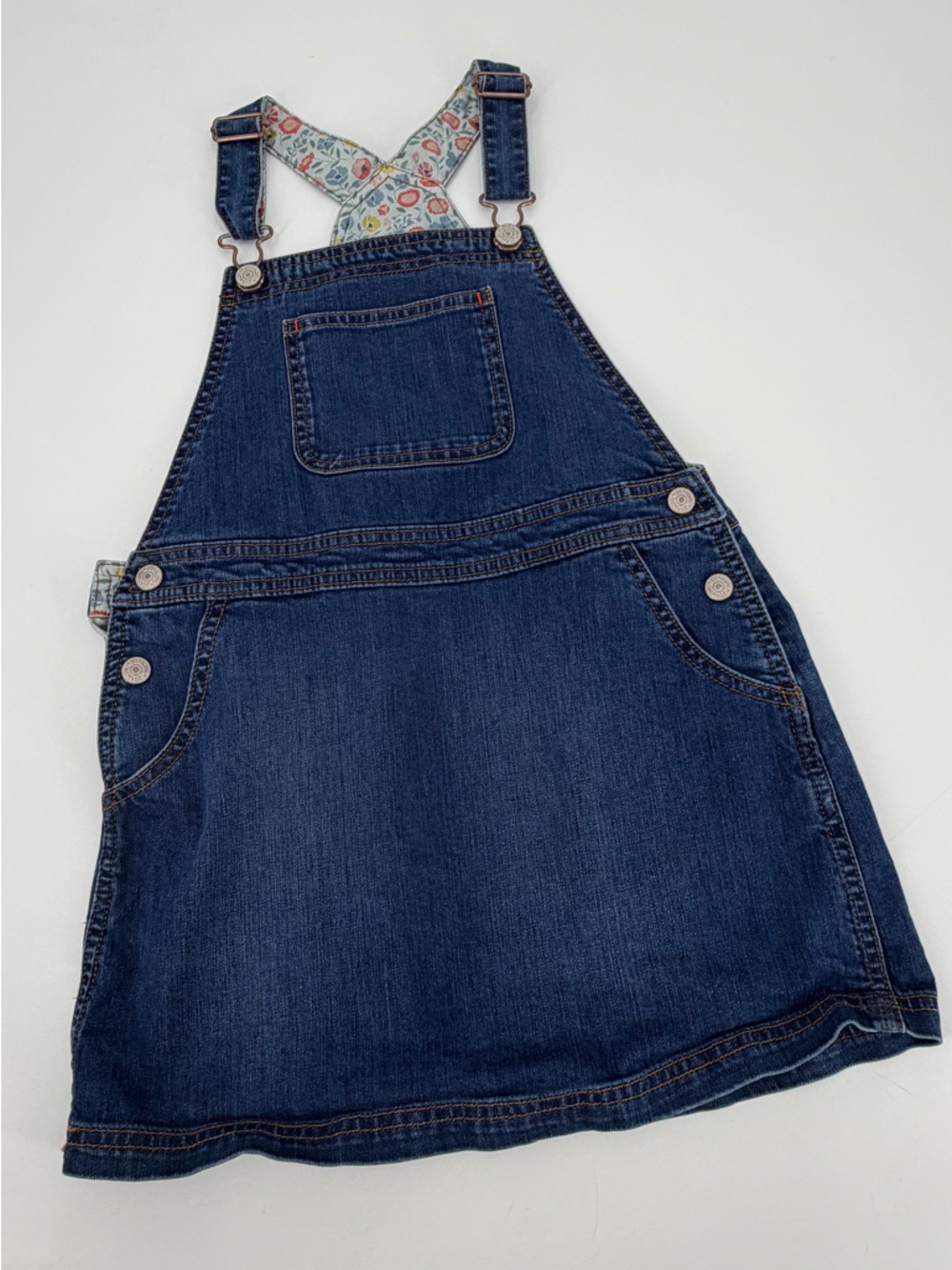 Mini Boden Denim Overalls Dress Kids Girls 7 8